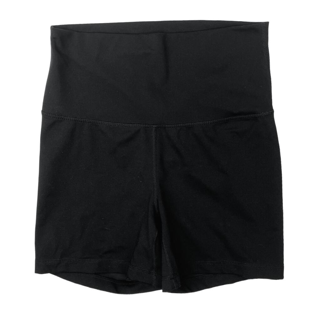 Yogalicious Black High Rise Wide Waistband Workout Athletic Bike Short Sz M